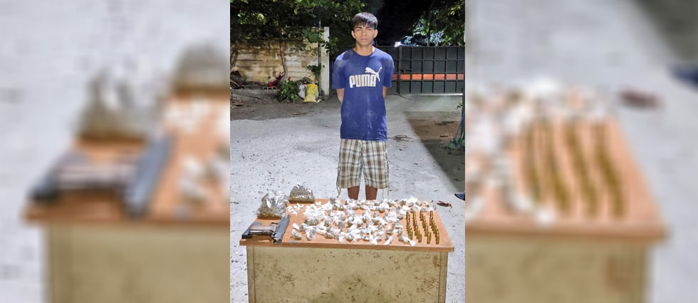 Detienen a MS tras hallarle droga, un arma y municiones