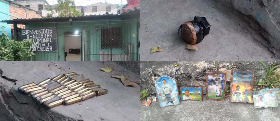 Hallan en una casa comunal de Soyapango una granada de mano, 39 cartuchos y recuerdos de terroristas fallecidos