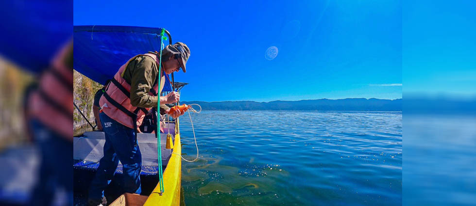 Realizan inspección técnica y monitoreo en fumarolas cercanas al lago de Coatepeque