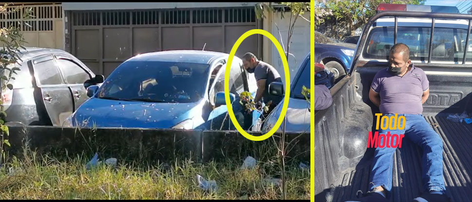 Capturan a sujeto captado hurtando piezas de vehículos en Mejicanos y Ayutuxtepeque