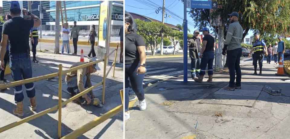 Tras denuncia, retiran estructura que obstaculizaba la libre circulación de peatones en San Salvador