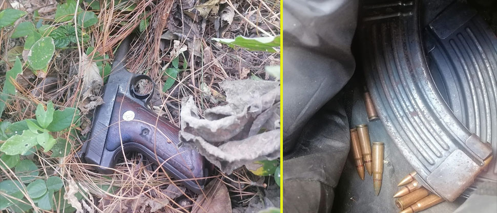 Localizan una pistola y cargadores para fusiles de asalto abandonados