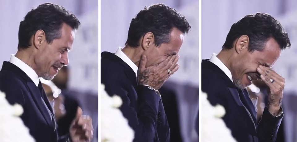 Marc Anthony rompe en llanto tras contraer matrimonio por cuarta vez