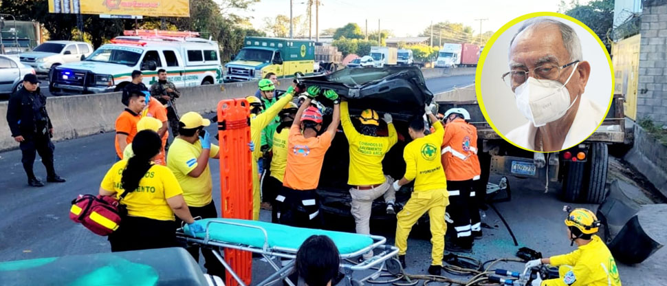 Exembajador arenero Sigfredo Ochoa Pérez resulta lesionado en fuerte choque en Quezaltepeque