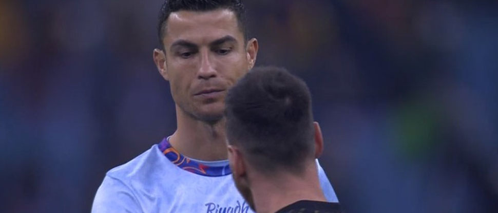 Así fue el reencuentro entre CR-7 y Lionel Messi en Arabia Saudita 