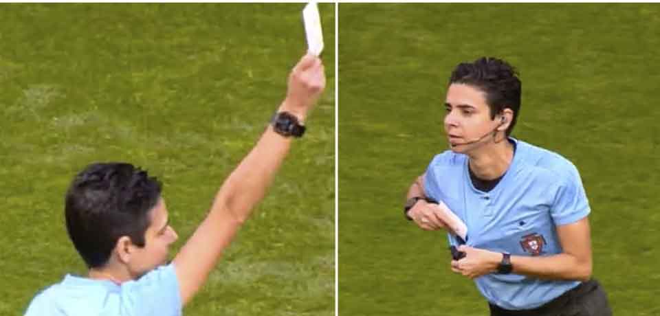 Árbitra saca por primera vez en el fútbol una tarjeta blanca: ¿Qué significa?