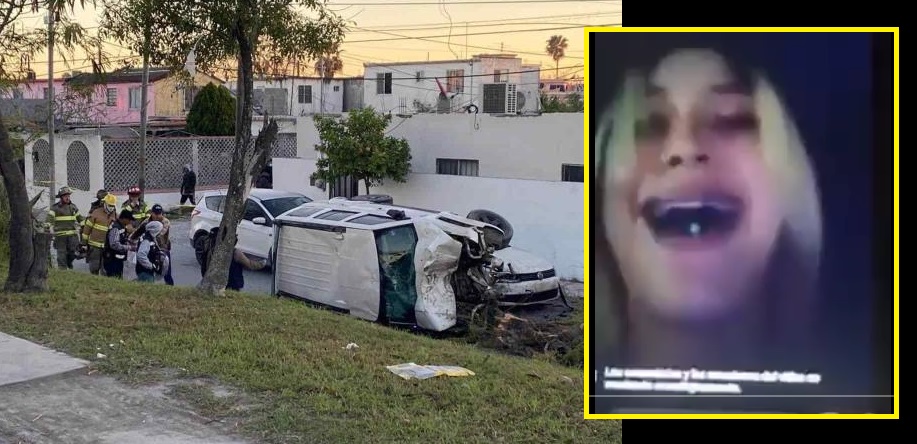 Mujer ebria graba el momento en que conducía, atropelló a una señora y se accidentó al intentar huir | VIDEO