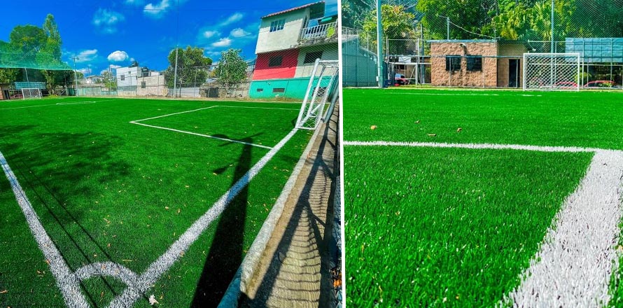 Alcalde de Santa Tecla entrega cancha renovada en colonia Las Colinas