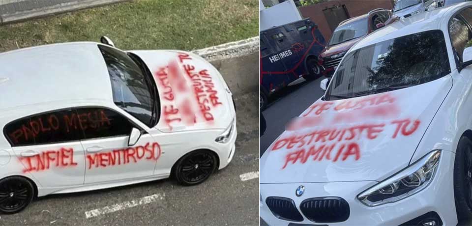 “Mujeriego y mentiroso”:  Mujer descubre infidelidad de su esposo y le pinta el carro