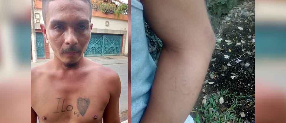 Pandillero intentó ocultar su tatuaje de la MS con un diseño romántico  