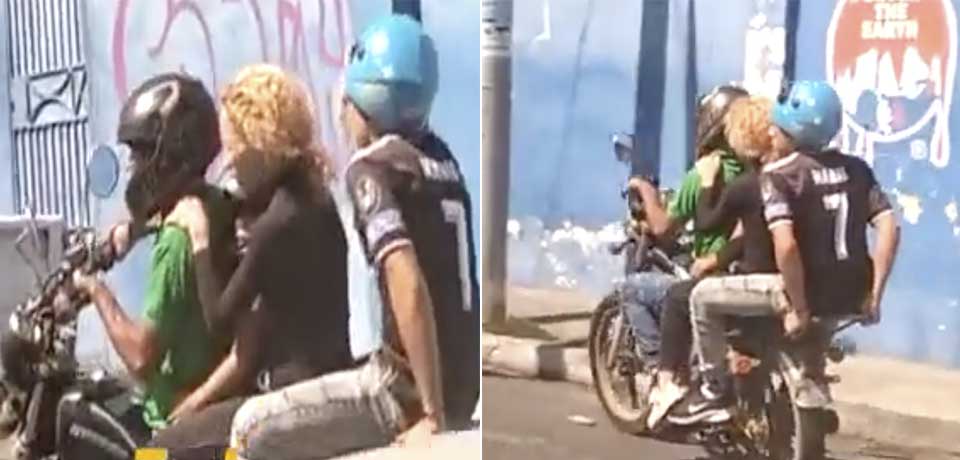 VIDEO: Captan motocicleta con cuatro personas en San Juan Opico