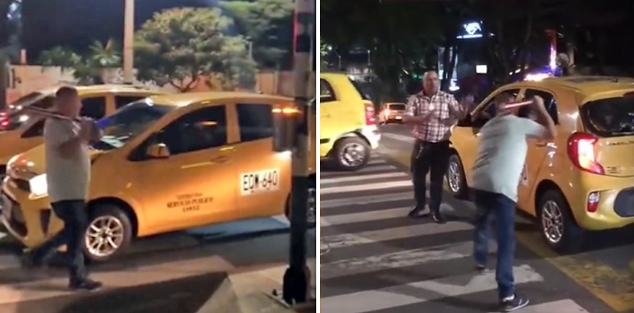 Taxistas protagonizan brutal pelea en pleno tráfico; se disputaba la clientela