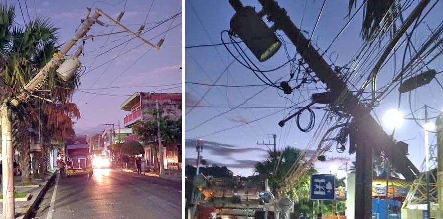 Rastra provoca corte del servicio eléctrico tras colisionar contra un poste en La Libertad