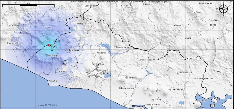 Se registra otro fuerte sismo esta tarde en Ahuachapán