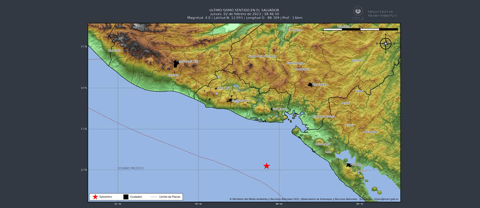 Fuerte sismo sacude parte de El Salvador esta noche de jueves
