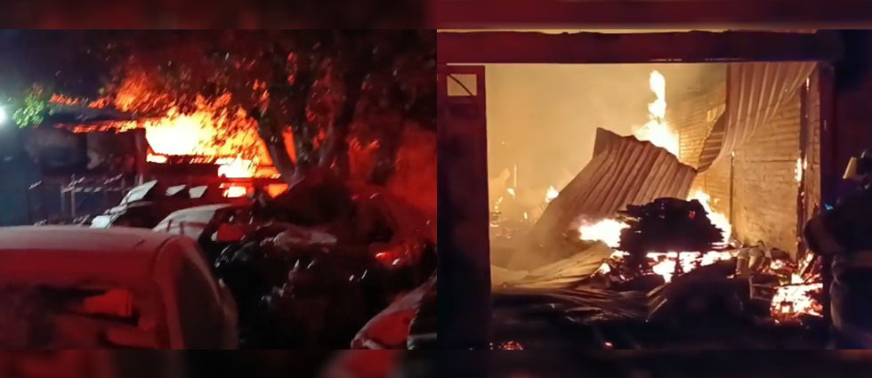 Incendio deja en cenizas una carpintería en Santa Ana