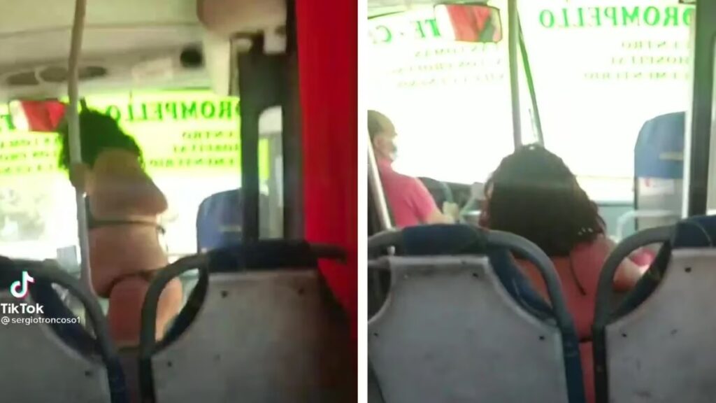 Por el calor, mujer subió a un autobús en bikini y generó un debate en las redes