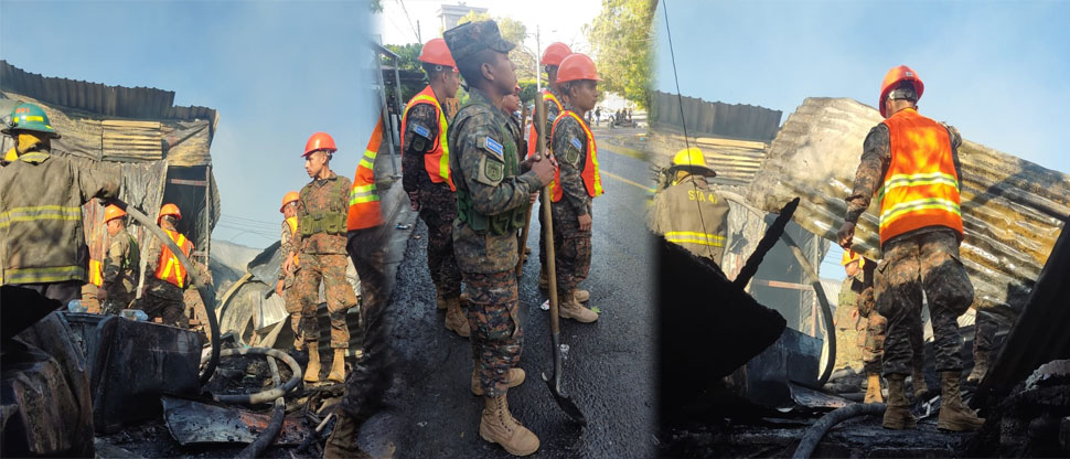 Remueven escombros de viviendas consumidas por incendio en la comunidad Emmanuel