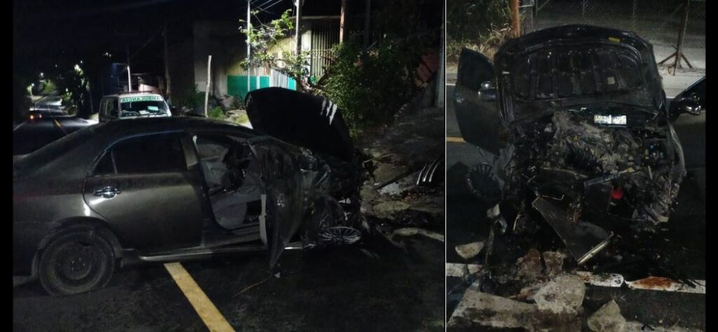 Conductor pierde el control y choca con un muro en calle a Apulo, Ilopango