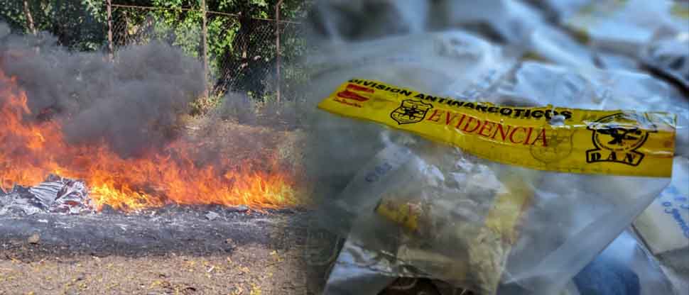 FGR y PNC coordinan destrucción de droga incautada en más de 30 mil dólares