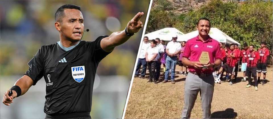 Iván Barton recibe reconocimiento de salvadoreños donde empezó a arbitrar