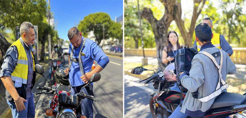 Entregan artículos de seguridad vial a motociclistas y conductores