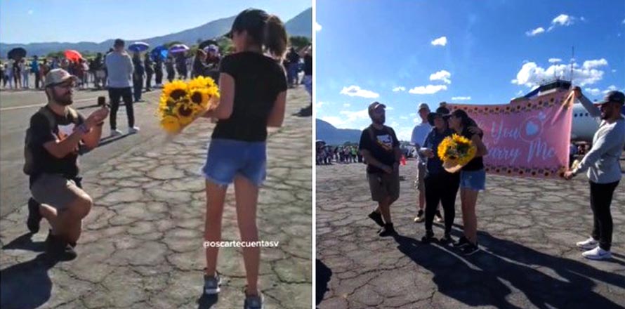 Joven le propone matrimonio a su novia en pleno Show Aéreo de Ilopango