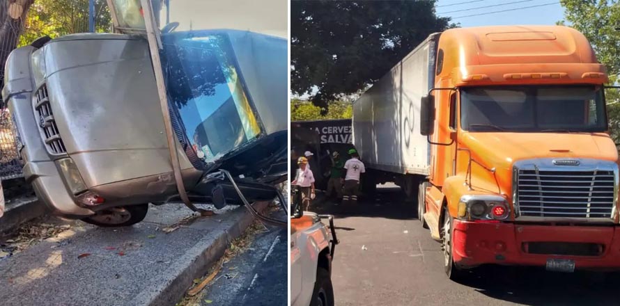 Reportan fuerte accidente entre vehículo particular y rastra