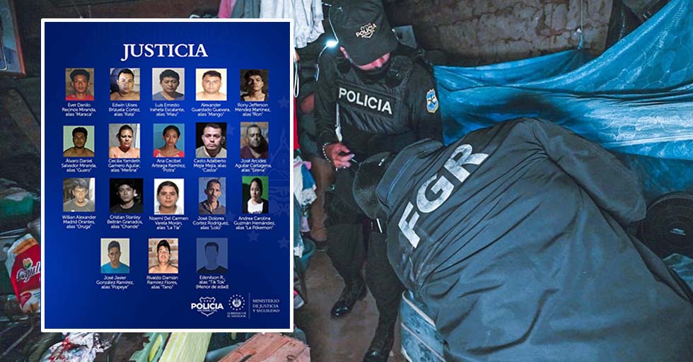 Operativo “Extracción” permite la captura de 18 pandilleros de la MS-13