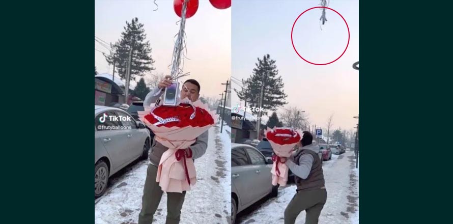Quiso sorprender a su novia regalándole un IPhone atado a unos globos &nbsp;y se le vuela