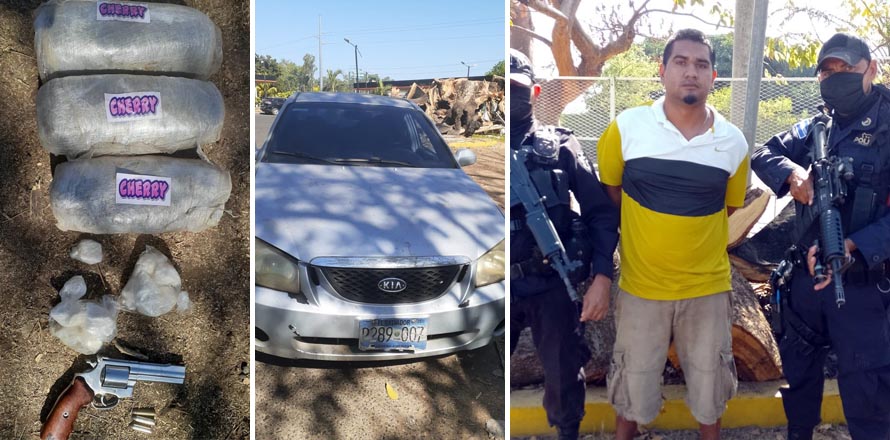 Sorprenden a miembro de la MS que transportaba varios paquetes de hierba y coca