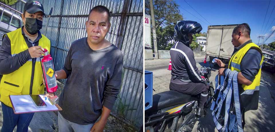 VMT regala arneses reflectivos y extintores de incendio a conductores