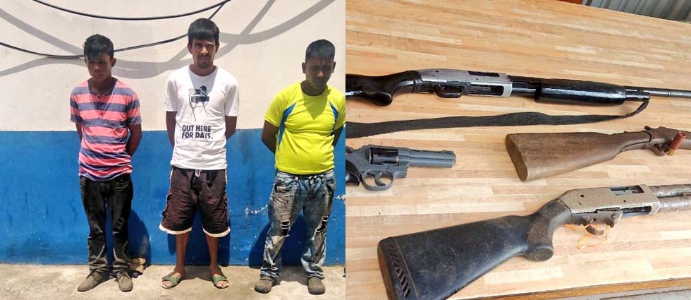 Militares arrestan a sujetos tras hallarles armas de fuego
