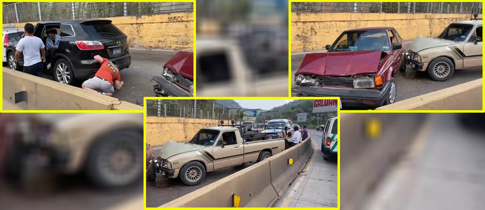 Reportan triple accidente de tránsito sobre carretera Los Chorros