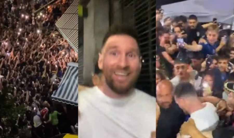 Locura por Messi en Argentina: multitud lo esperó afuera de un restaurante donde cenaba