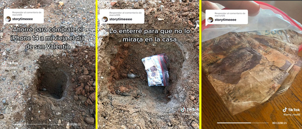 Hombre entierra sus ahorros por 2 meses para comprarle el iPhone 14 a su esposa y se le pudrieron