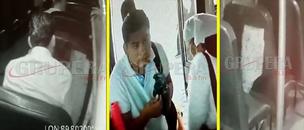 Cámaras de seguridad captan a pasajero que destruye asientos de bus de Acajutla