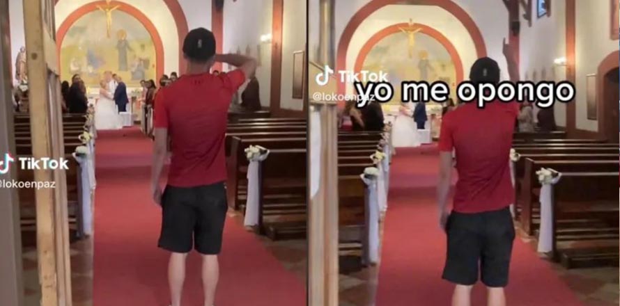 “Yo me opongo”; sujeto irrumpe en una boda de desconocidos para hacer un Tik Tok