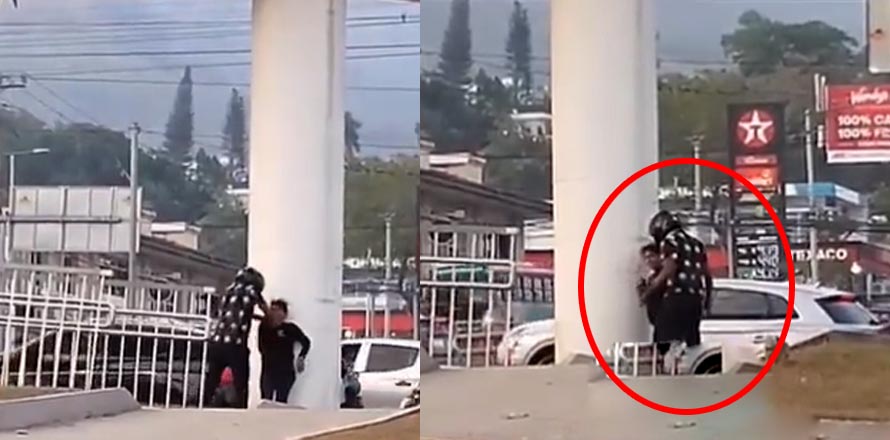 Captan a sujeto agrediendo física y verbalmente a una mujer en plaza Masferrer