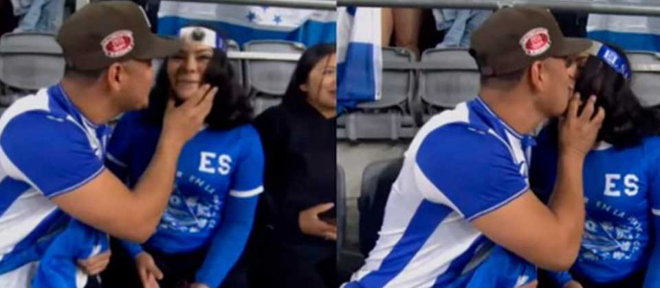 Viralizan imagen de hondureño besando a una salvadoreña