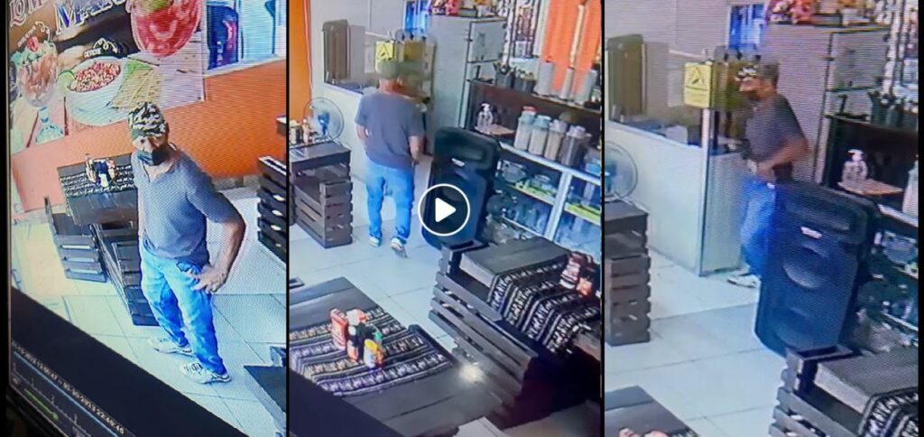 Cámaras graban a sujeto que entró a un negocio a plena luz del día y se llevó un iPhone (VIDEO)
