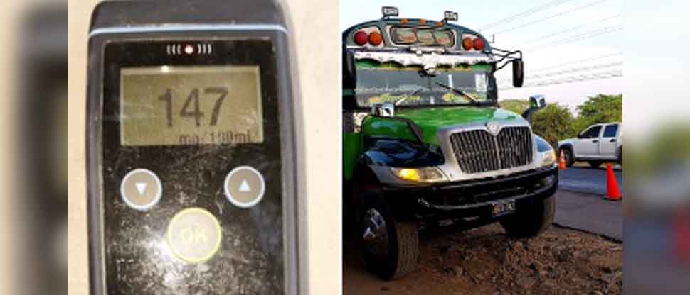 Arrestan a busero del transporte público por circular bajo efectos del alcohol