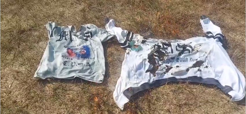 VIDEO: Queman camisas con estampados de la MS13
