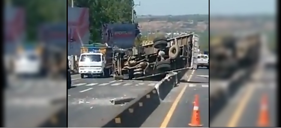 Reportan aparatoso accidente en carretera a Sonsonate