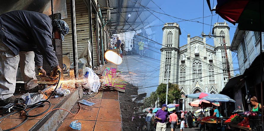 Inicia desalojo voluntario de ventas en los alrededores de iglesia el Calvario, San Salvador