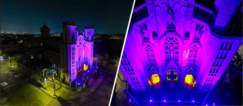 Continúan pruebas de iluminación en iglesia El Calvario