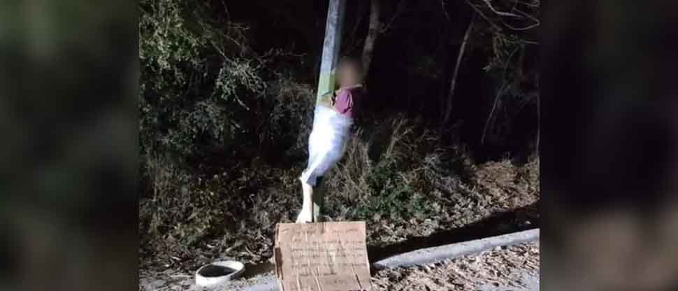 Ladrón se salva de ser linchado, pero no de ser amarrado a un poste por ciudadanos en México
