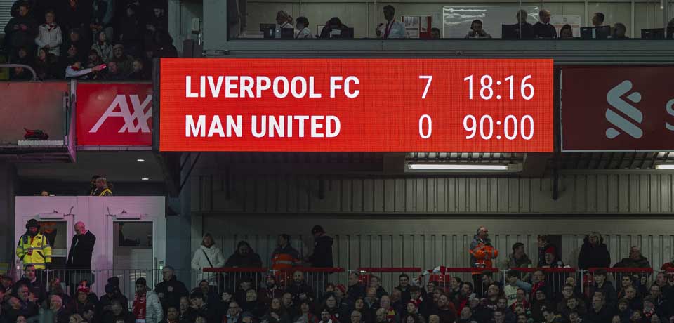 Goleada histórica del Liverpool ante Manchester United