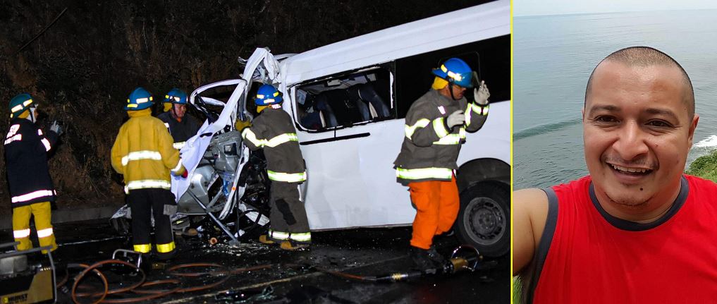 Él era Jerson, quien perdió la vida esta madrugada en fuerte choque en Apastepeque