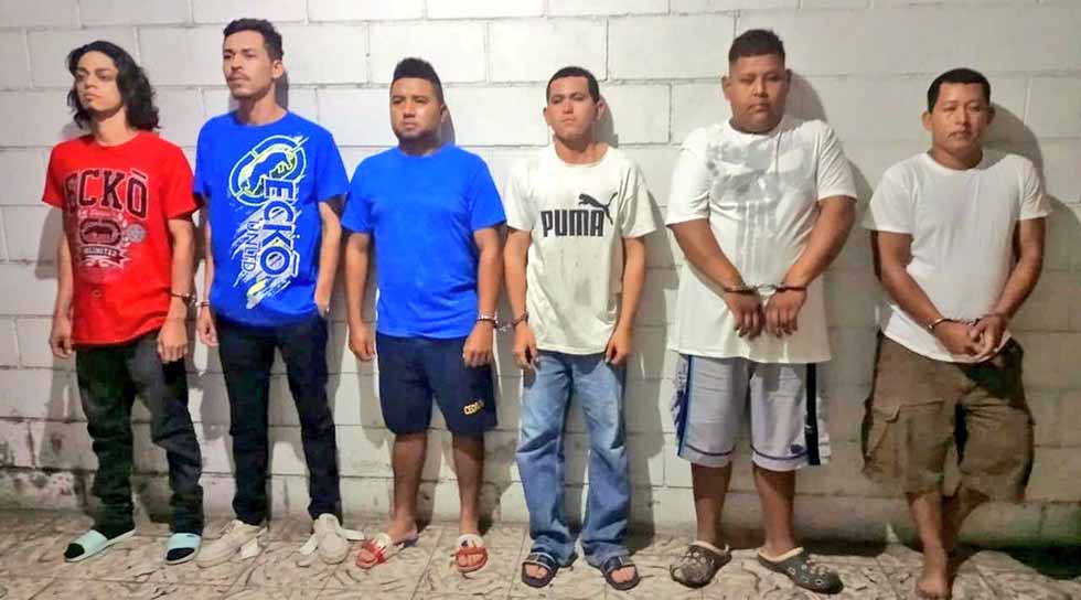 PNC captura a seis pandilleros de la MS-13 en San Rafael Cedros, Cuscatlán